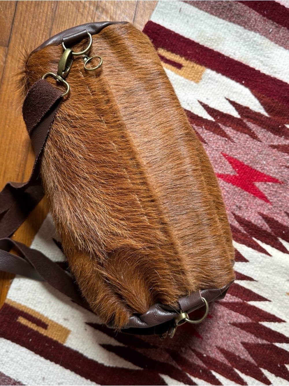 Hair on Cowhide Duffle Overnight Western Cowgirl Rodeo Genuine Leather Travel